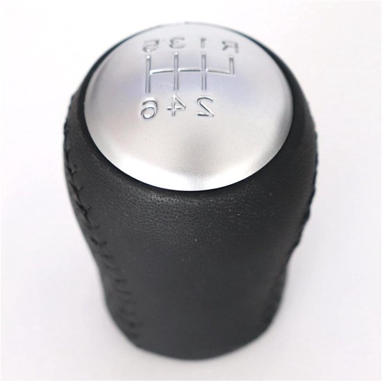 Versnellingspookknop Auto - Schakelpook Knoppen - Verbeteren Rijervaring - 6 Versnellingen Identificatie - 1.5 cm Binnengat - Zilver Zwart