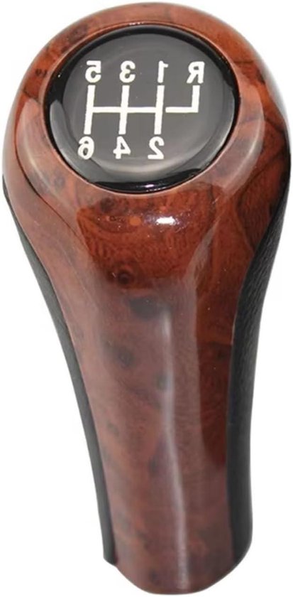 Versnellingspookknop Handmatig - Schakelknop Auto - Soepeler Rijden - Duurzaam Materiaal - 6 Versnellingen - WoodGrain