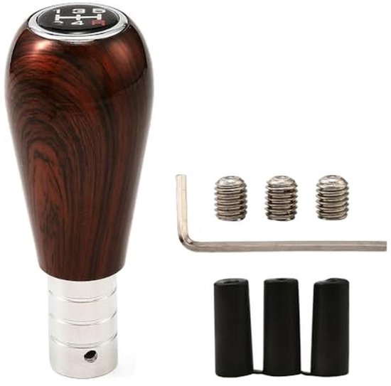 Versnellingspookknop met Houtlook voor Auto - 5 Versnellings, Ergonomisch en Universeel van Merkloos