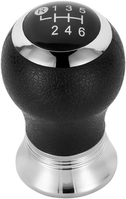 Versnellingspookknop - Pook Hendel - Auto Interieur Upgrade - 5/6 Versnellingen - 10x10 mm - Zwart Zilver