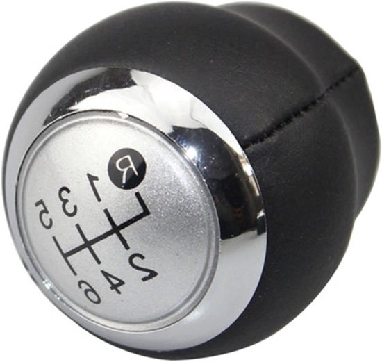 Versnellingspookknop - Pookknop Handbal - Auto Interieur - PU Leer Materiaal - 6 Snelheid - Zilver