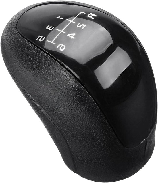 Versnellingspookknop - Schakelhendel - Rijervaring Verbeteren - 6 Versnellingen Gegraveerd - 64 mm Hoog - Zwart