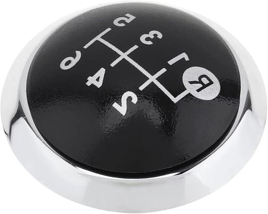 Versnellingspookknop - Schakelknop - Auto Interieur - Handgeschakeld 6-versnellingen - 42 mm - Zwart en Zilver