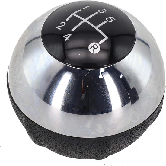 Versnellingspookknop - Schakelknop Auto - Vernieuwen Interieur - Chroom Zwart Design - 10 x 6 x 5 cm - Zwart van Merkloos