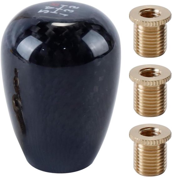 Versnellingspookknop - Schakelpookhoes Auto - Auto Interieur Upgraden - Koolstofvezel Aluminium - 53 x 42 mm - Zwart