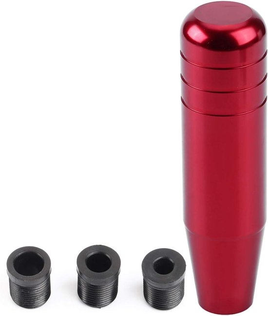 Versnellingspookknop, universeel, van aluminiumlegering, handmatige versnellingspookknop voor auto, versnellingshendel 13 cm (rood) van Merkloos