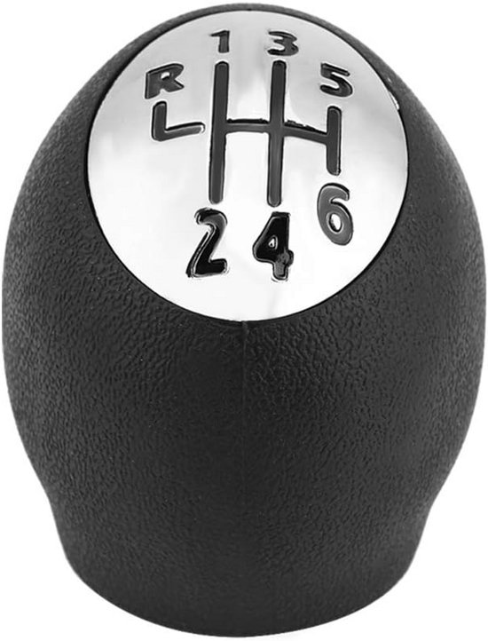 Versnellingspookknop voor Auto met 6 Versnellingen - PVC Zwart/Zilver