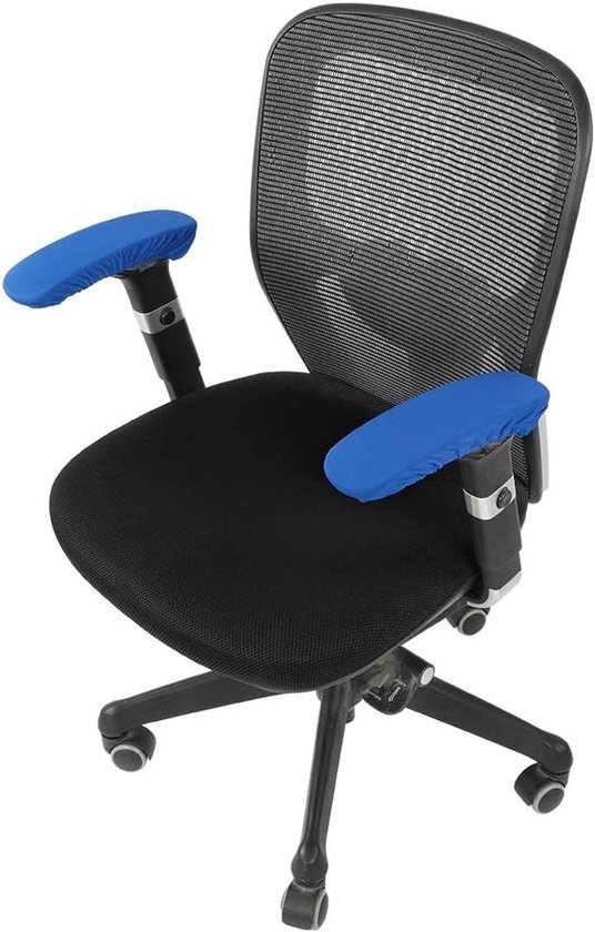 Verstelbare Armleuninghoes voor Kantoorstoelen - Elastische en Verwijderbare Bescherming voor Armsteunen - Comfortabel en Duurzaam (Blauw)