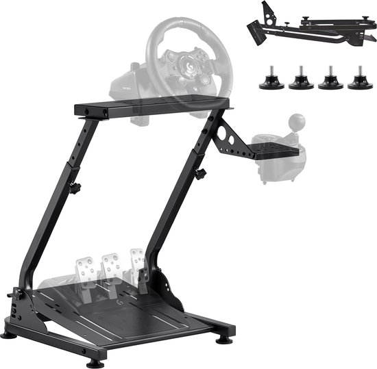 Verstelbare en Opvouwbare Racestuurstandaard, Compatibel met Logitech G29 G27 G920 G923 en Thrustmaster T300rs T300GT T248 Ts-PC Tsxw, Pedalen Niet Inbegrepen