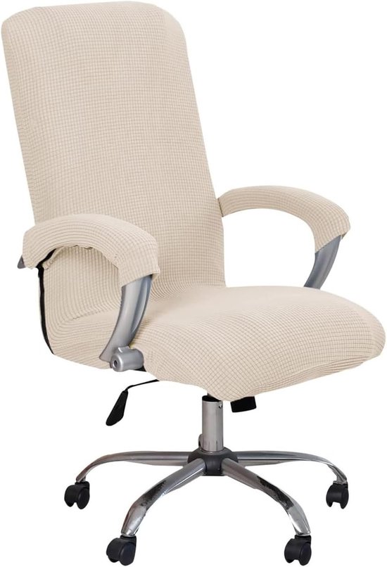 Verstelbare en Wasbare Stoelhoes voor Kantoorstoelen, Geschikt voor Gaming en Draaiende Stoelen, Beige van Merkloos