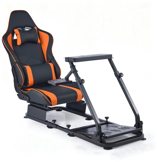 Verstelbare Racestuurstandaard, Stevige Simulator-Stuurstandaard met Dual-Rail-Ontwerp, Compatibel met Verschillende Stuurwielen en Pedalen, Waaronder Logitech G25-, G27-, G29-, G920-, G923- en Thrustmaster-Modellen van Merkloos