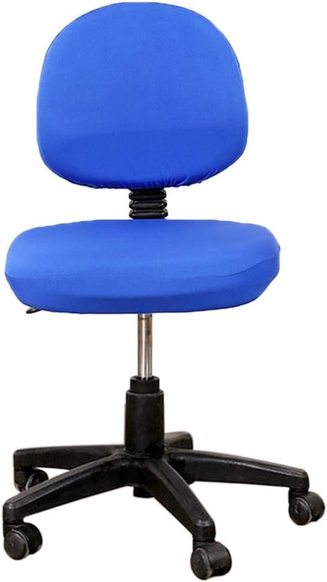 Verstelbare Rugleuninghoes voor Kantoorstoelen - Wasbare en Afneembare Bescherming voor Draaiende Stoelen (Blauw)