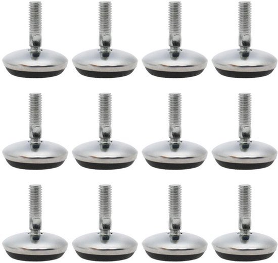 Verstelbare voet met impactmoer 12 stuks M6 x 18 x 30 mm niveauvoeten verstelbare ondersteuning voor tafel
