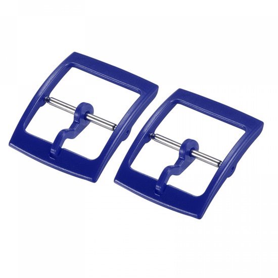 Vervangende horlogeband clip plastic sluiting breedte voor 16mm blauw 2 stuks
