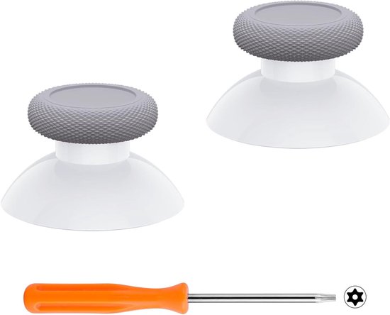 Vervangende Thumbsticks - Analoge Stokken Joystick - Controller Personaliseren - Unieke Kleurcombinatie - 2 stuks - Wit Grijs