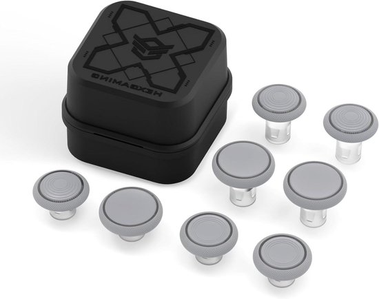 Vervangende Thumbsticks - Joystick Caps - Game Controller - 2 Hoogtes 3 Grips - 4.7x4.7x3.58 cm - Transparant Grijs van Merkloos