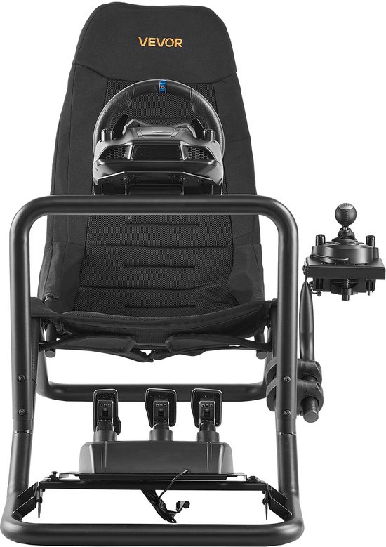 VEVOR Racing Wheel Stand, Robuuste GeïNtegreerde Simulatorcockpitstuurstandaard, Geschikt voor Logitech G25, G27, G29, G920, G923, Thrustmaster T300rs, Tx F458, T500rs, T3pa-Pro (F1/Gt) En Csr Pedalen, Zwart van Merkloos