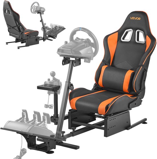 VEVOR Racing Wheel Stand, Robuuste Simulatorcockpitstuurstandaard, Geschikt voor Logitech G25, G27, G29, G920, G923, Thrustmaster T300rs, Tx F458, T500rs, T3pa-Pro (F1/Gt) En Csr Pedalen van Merkloos