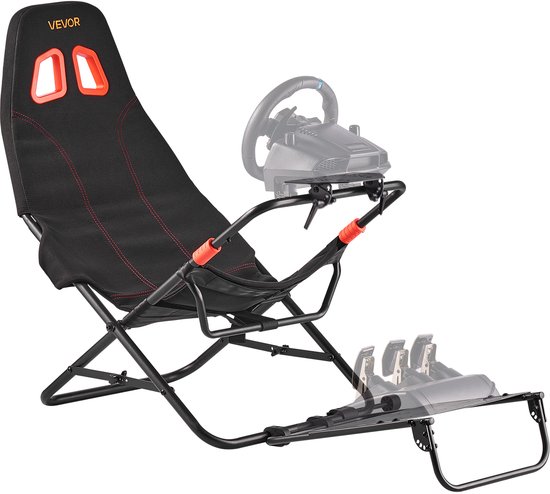 VEVOR Stuurwielstandaard, Opvouwbare en Verstelbare Cockpit voor Racesimulator, 620 mm Breed, Compatibel met Logitech G923/G920/G29, Thrustmaster T248p, Fanatec, Hori, Mad Catz, Zwart