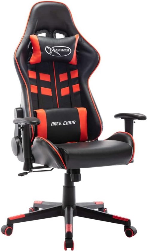 vidaXL Gaming chair faux leather black and red