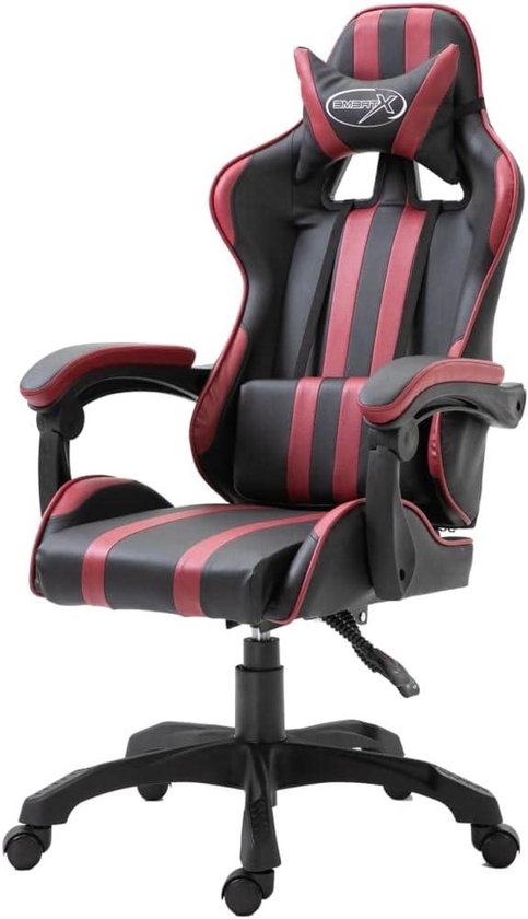 vidaXL Gaming Chair PU Wine Red Game Chair Computer Chair Racing Chair Gaming Chair van Merkloos