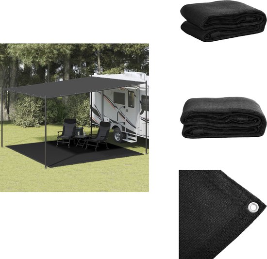 vidaXL Tenttapijt - Tenttapijten - Tentkleed - Tentzeil - Tenttapijt 400x400 cm HDPE zwart van VidaXL