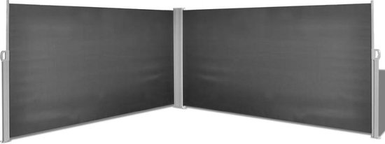 vidaXL - Windscherm - uittrekbaar - 160x600 - cm - zwart van vidaXL