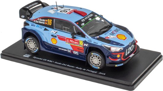 Vier Vaderdag met de opwinding van Rallyauto's in schaal 1:24! Hyundai i20 WRC - Sordo - Del Barrio - Rally de Portugal 2018 - Rally Cars 1:24 scale van Maisto
