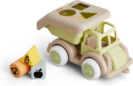 Viking Toys Ecoline - Vuilniswagen Vormenstoof - 4-Delige Speelset - Speelgoed Gemaakt Van Suikerriet - Geschikt Vanaf 1 Jaar van Viking Toys