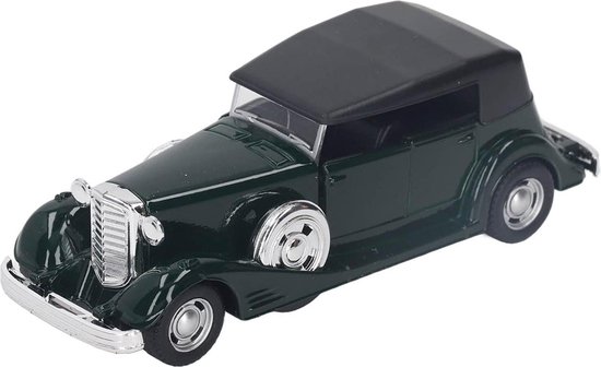 Vintage Open Deuren 1:32 Mini-automodel Groen - Authentieke Antieke Legering - Vroege Onderwijs Pullback van Vintage