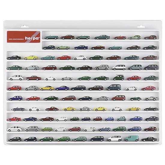 Vitrine voor Herpa personenauto's (Wit) van Merkloos