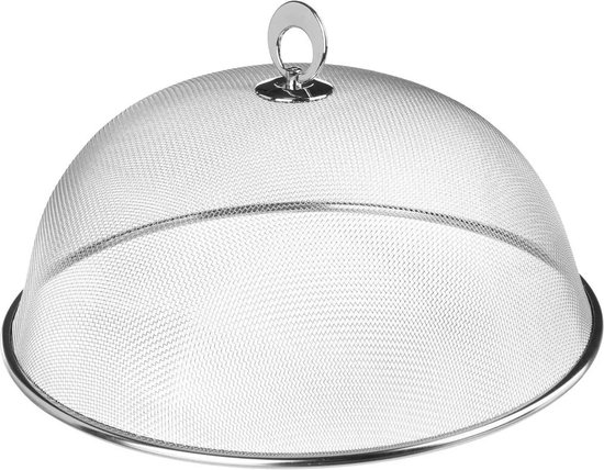 Vliegenkap/voedselkap RVS rond D30 cm - Eten/voedsel beschermen tegen ongedierte - Afdekkappen van FineStore
