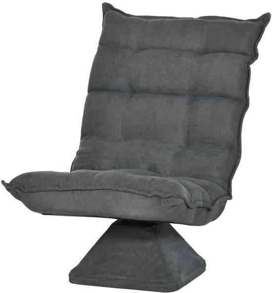 Vloerstolstoel – Grondstoel – Loungestoel – Relaxstoel – Gamingstoel – Verstelbare Rugleuning – Zachte Microvezelbekleding van Merkloos