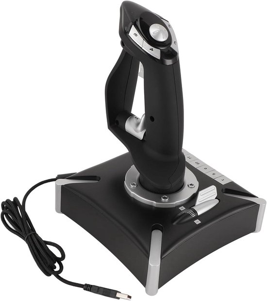 Vluchtsimulator Bediening - Flight Stick Controller - Realistische Simulatie - Dubbele Vibratiemotoren - 16x3 Toetsfuncties - Zwart