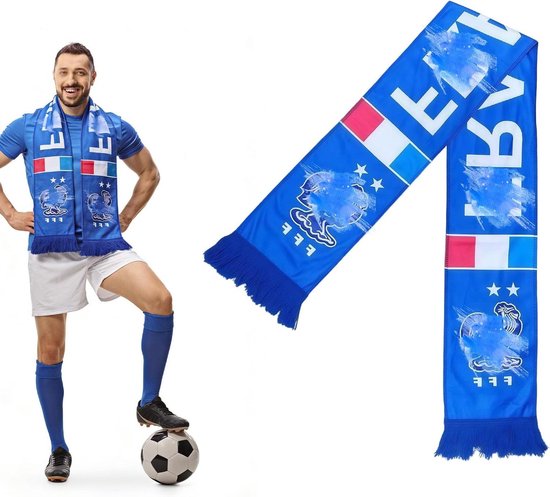 Voetbal Sjaal - Fan Sjaal Nationaal - Supporters Gear - Dubbelzijdig Gebreid - 145 cm x 17 cm - Meerkleurig