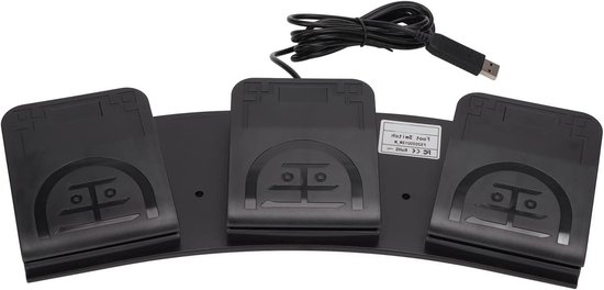 Voetpedaal Controller - Programmeerbaar Toetsenbord - Spelbesturing Aanpassen - Drie Programmeerbare Toetsen - USB Aansluiting - Zwart