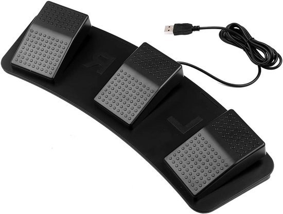 Voetpedaal - Drievoudig Pedaal - Efficiënt Werken - Aanpasbare Snelkoppelingen - 37.5 cm Lengte - Zwart