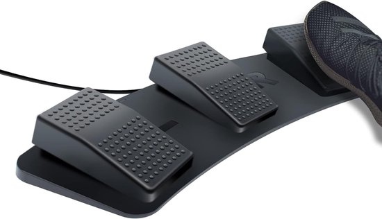 Voetpedaal PC - Triple Voetschakelaar - Programmeerbare Bediening - Aangepaste Hotkeys - 3 Pedalen - Zwart