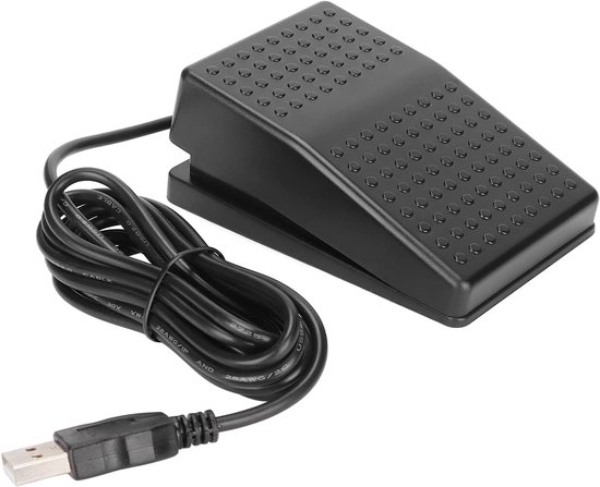 Voetpedaal - Programmeerbaar Pedaal - Efficiënt Werken - Grote Enter Knop - 2 Meter Kabel - Zwart