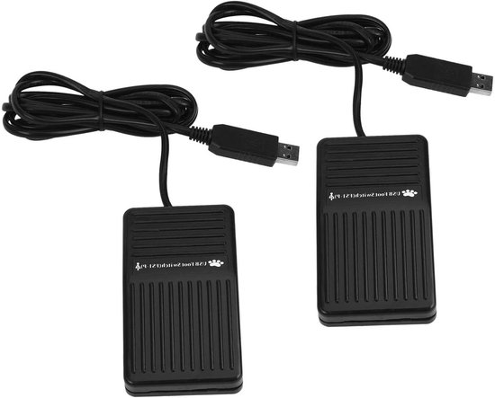 Voetschakelaar Pedaal - USB Controller - Computer Bediening - Programmeerbare Functies - 2 Stuks - Zwart