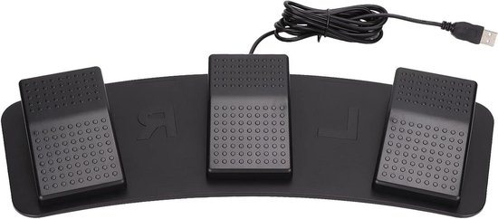 Voetschakelaar USB - Voetpedaal Drie - Computer Bediening - Mechanische Schakelaar - 40 x 16 x 6 cm - Zwart