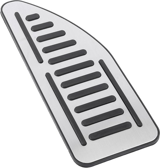 Voetsteun Pedaalhoezen - Antislip Pedaalmatten - Auto Rijden Verbeteren - Roestvrij Staal Rubber - 30.9 x 11.4 cm - Zilver van Merkloos