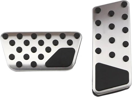 Voetsteun Pedalen - Auto Pedaal Set - Verbeterde Rijervaring - Antislip Rubber - AT - Zilver