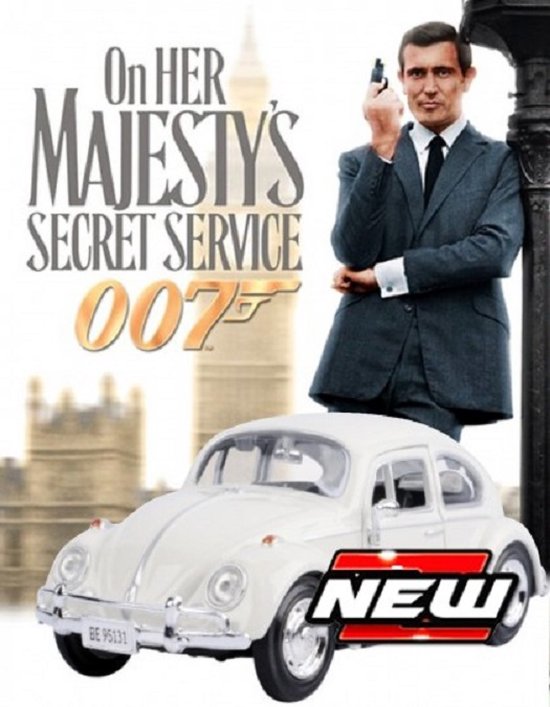 Volkswagen Kever 1966 "James Bond 007 On Her Majesty’s Secret Service" Wit 1-24 Motormax van Volkswagen