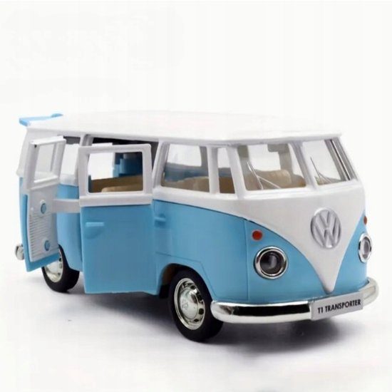 Volkswagen T1 Bus Speelgoed 1:36 - Deuren Open, Pull-Back van Welly