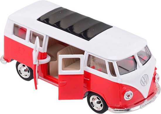 Volkswagen T1 Die-cast busje rood - schaal 1:38 - Metaal van Merkloos