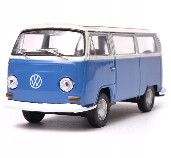 Volkswagen T2 Bus 1972 Model Auto Welly Nex 1:34 Blauw van Welly