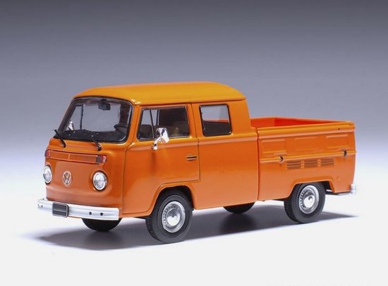 Volkswagen T2 DoKa 1972 Oranje Modelauto 1/43 Ixo Models van Merkloos
