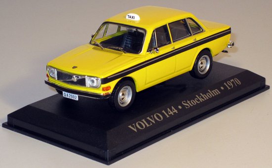VOLVO 144 TAXI Stockholm - geel - 1:43 - Ed Atlas - Modelauto - Schaalmodel - Modelauto - Miniatuurauto - Miniatuur autos van Volvo