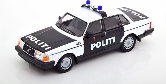 Volvo 240 GL 1986 "Police Norway" Wit / Zwart 1-24 Welly van Volvo